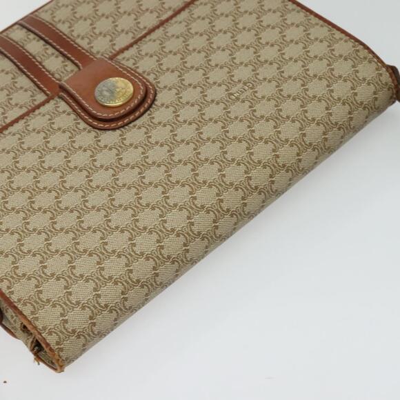 CELINE Macadam Canvas Shoulder Bag Pvc Beige Gold - Picture 6 of 13